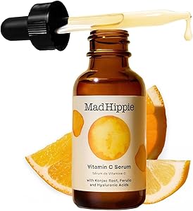 Mad Hippie Vitamin C Serum for Face – C + E + Ferulic Acid, Hyaluronic Acid, Stable Low-Irritation Formula, Brightening, 1.02