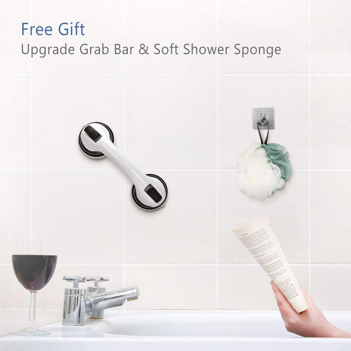 GreenChief Shower Chair with Removable Back 300lb - Heavy Duty Shower Bench with Free Grab Bar for Disabled, Seniors, Elderly & Handicap: Health & Personal Care