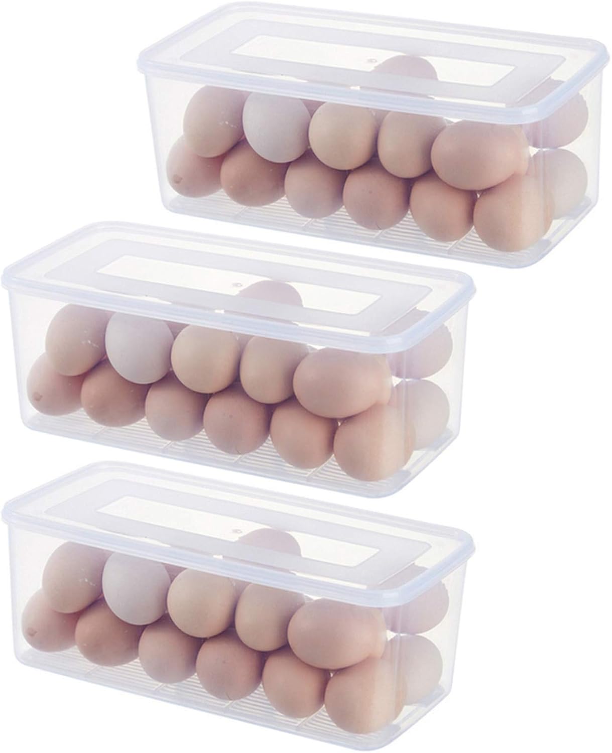 Yiautao Food Storage Container, Fridge Organizer Case with Removable Drain Tray, Stackable Portable Freezer Storage Containers - Tray to Keep Fruits, Vegetables, Meat and More (3, L)