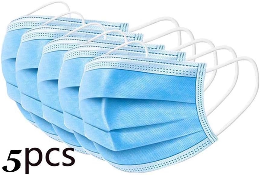 V4U Disposable Surgical Air Polution Mask Face Mask,Medical and Surgical Disposable Face Mask with Non Woven,Elastic Ear-Loop Blue (05 Pieces)
