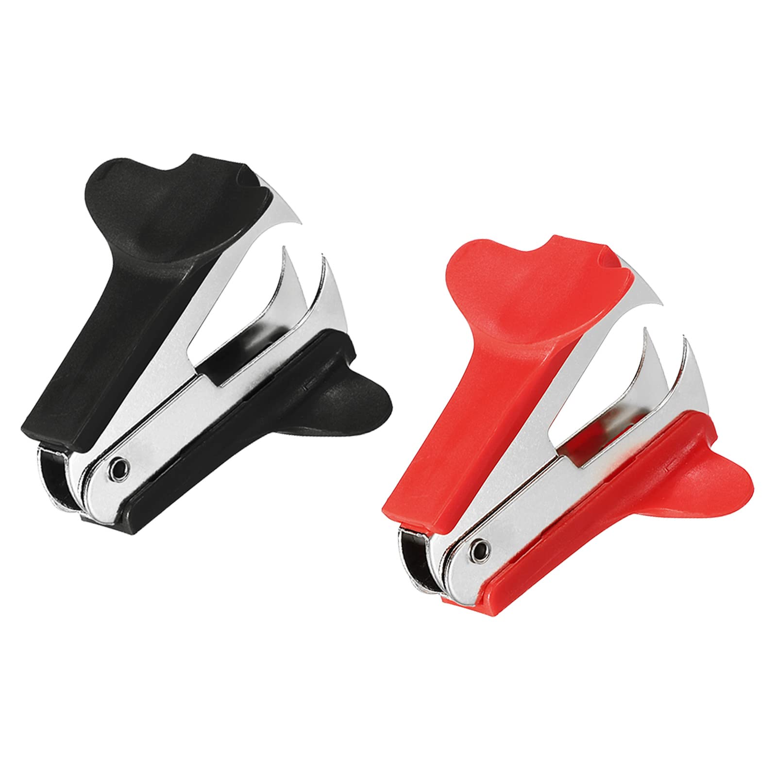 YOKIVE 2 Pcs Staple Remover, Mini Puller Steel Jaw | Staples Removal Great for Office Home Desktop (Black, Red)