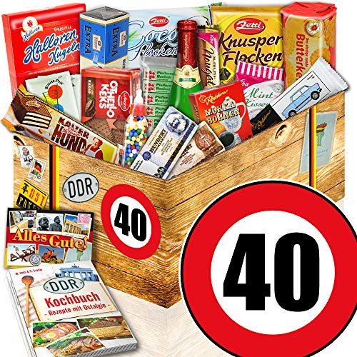 Süßigkeiten Box + DDR Artikel + Zahl 40 + Geburtstags Geschenk Frauen