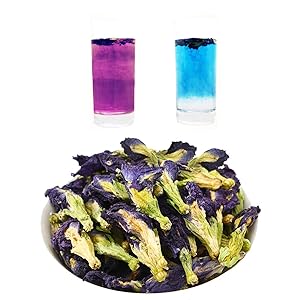 Dried Butterfly Pea Flower Tea Natural Organic Butterfly Blue Tea Flower Caffeine Free Herbal Tea Anti-oxidant Hand-Harvested from Thailand