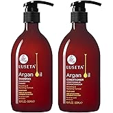 Luseta Argan Oil Shampoo and Conditioner Set Thickening for Thin & Dry Hair Smoothing & Nourishing Anti- Frizz for All Hair Types Sulfate Free for Men and Women 2 x16.9Fl Oz