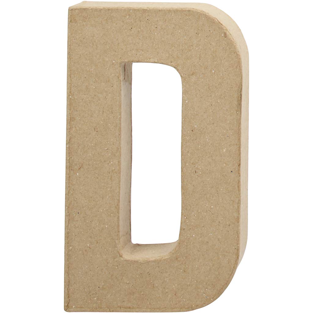 Creativ 26603 20.5 cm 1-Piece Papier Mache Letter D, Beige