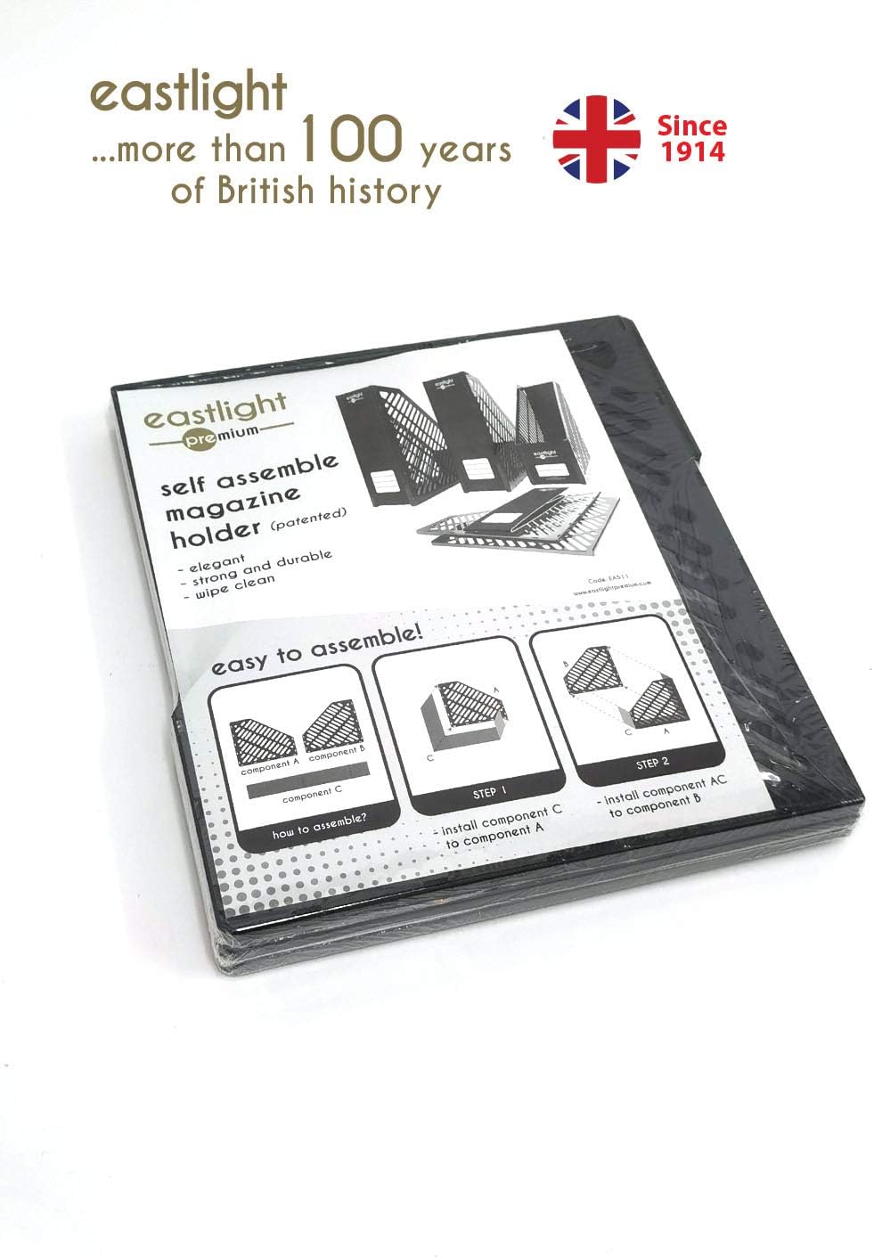 EASTLIGHT Pack of 3 Plastic Magazine Holders, Document File Folder Organizer for School Office Organization (Black) - Image 4