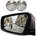 Round Blind Spot Car Mirror - 2" Frameless HD Glass Convex Mirror - 360 Degree Wide Angle Rear View Mirror Side Mirror with Adjustable Stick for Car SUV Truck (Round/2PCS)