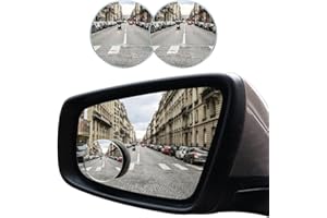 GLSOWEE Car Blind Spot Mirror, 2"" Round Convex Mirror, Frameless HD Glass Rear View Mirror with Wide Angle Adjustable Stick, Universal Vehicle Exterior Accessories for Car SUV Truck (2 PCS)