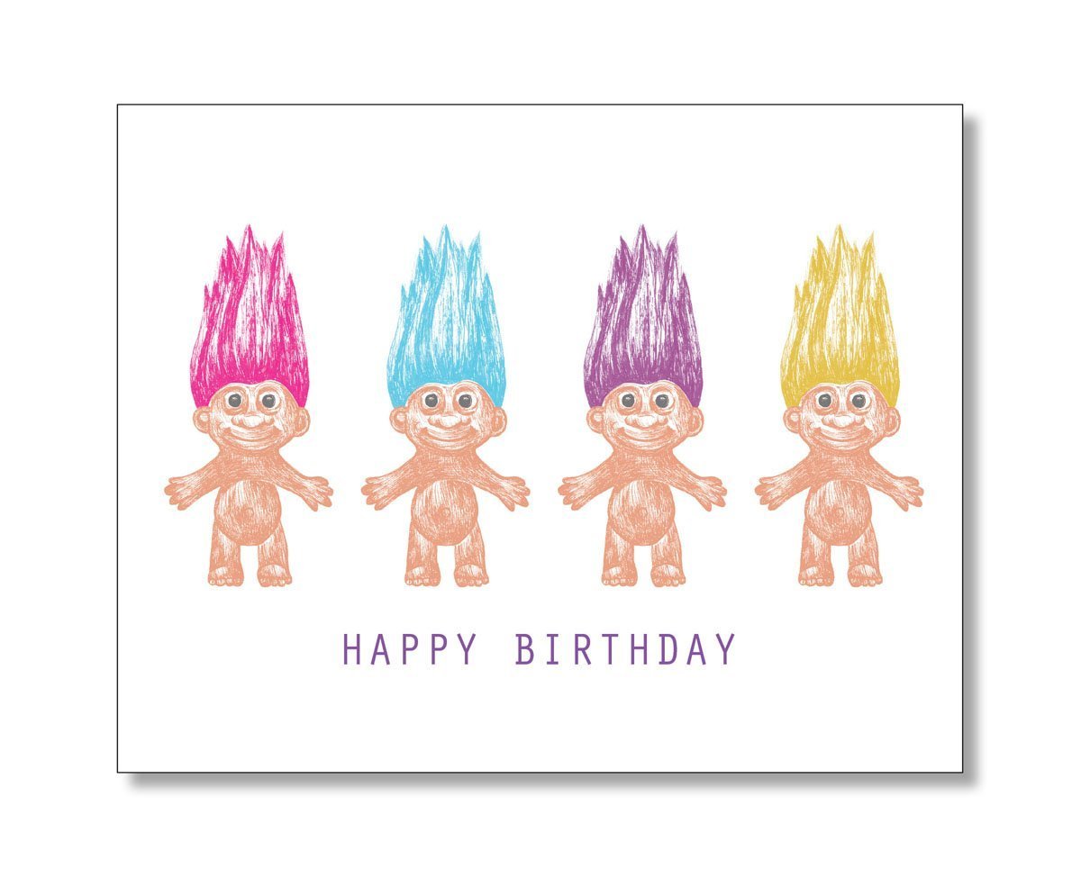 happy birthday troll doll