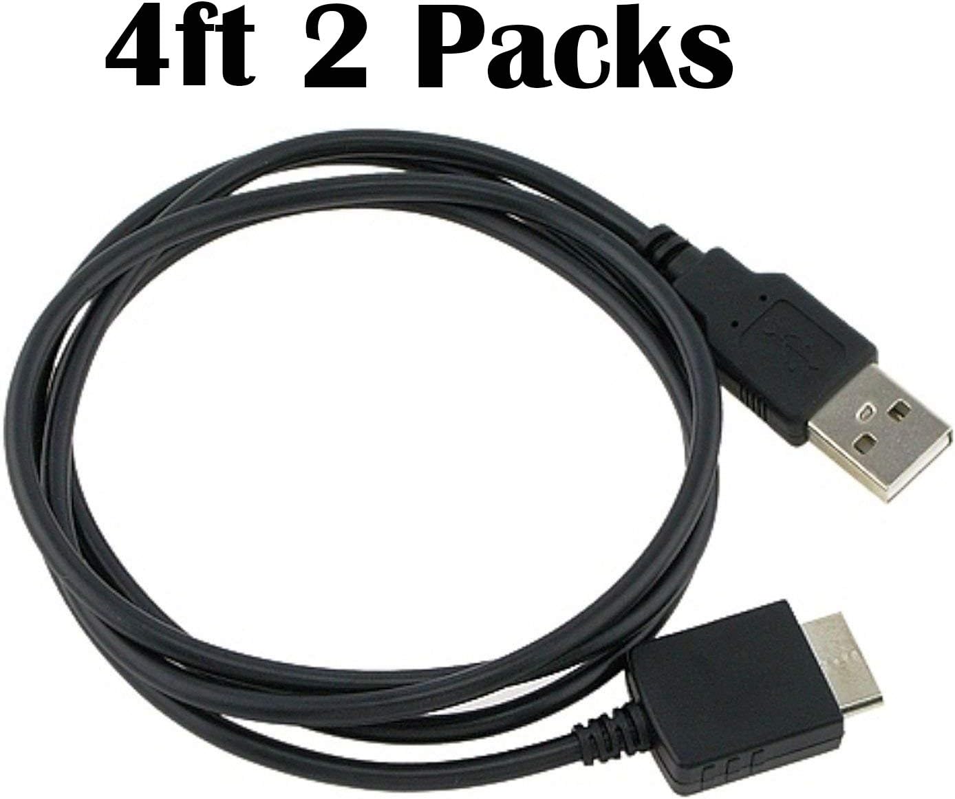 HagieNu 2 Packs Replacement 4ft USB Data and Charging Cable Cord for Sony NW-A45 Sony Walkman NWZ A, S, E and X Series After 2006 Models Listed Below