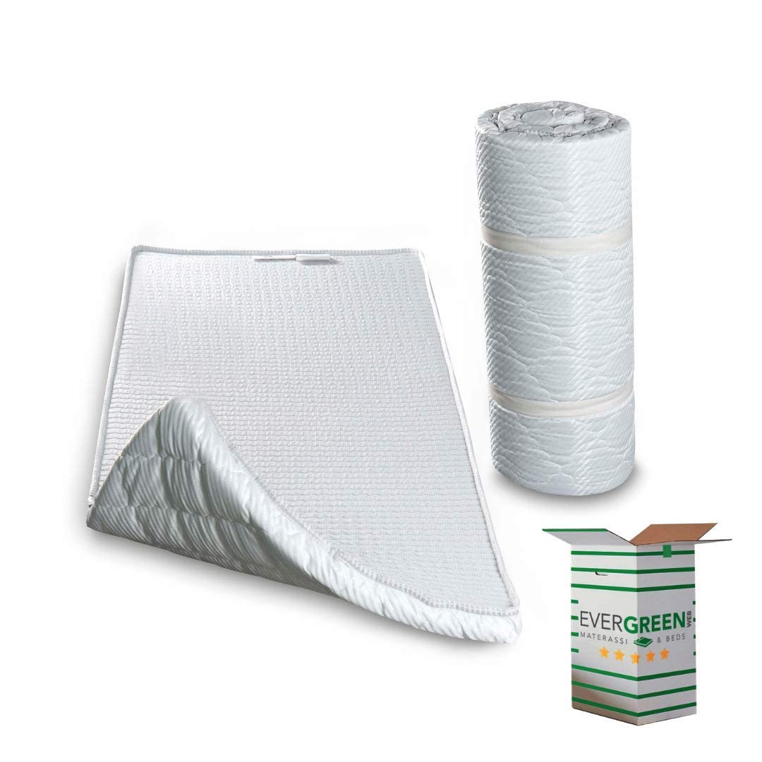 EVERGREENWEB Waterfoam Mattress 70x195 cm, Height 5 cm, ROLLABLE, Ergonomic, Ideal As A Guest Mattress, For Camping Or Fitness Activities, Yoga, Pilates, Stretching, Medium Firm | TWISTBED