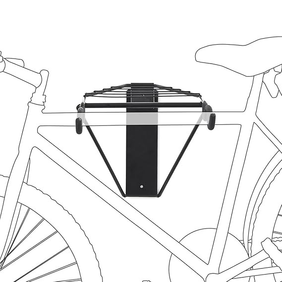 Relaxdays Fahrradhalterung für 1-2 Fahrräder, Fahrradhalter zur Wandmontage max. 50 kg, HxBxT 32 x 30 x 52 cm, schwarz
