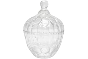 260ml/9oz Crystal Glass Candy Dish with Lid Transparent Glass Sugar Bowl Jewelry Box Food Jar Organizer Containers Banquet De