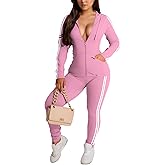 YeGine Women 2 Piece Outfits Long Sleeve Tracksuit Bodycon Matching Sets Hoodie Jacket Jogging Suit