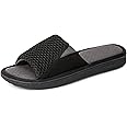 LongBay Men's Comfy Memory Foam Slide Slippers Breathable Mesh Cloth House Shoes