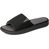 LongBay Men's Comfy Memory Foam Slide Slippers Breathable Mesh Cloth House Shoes