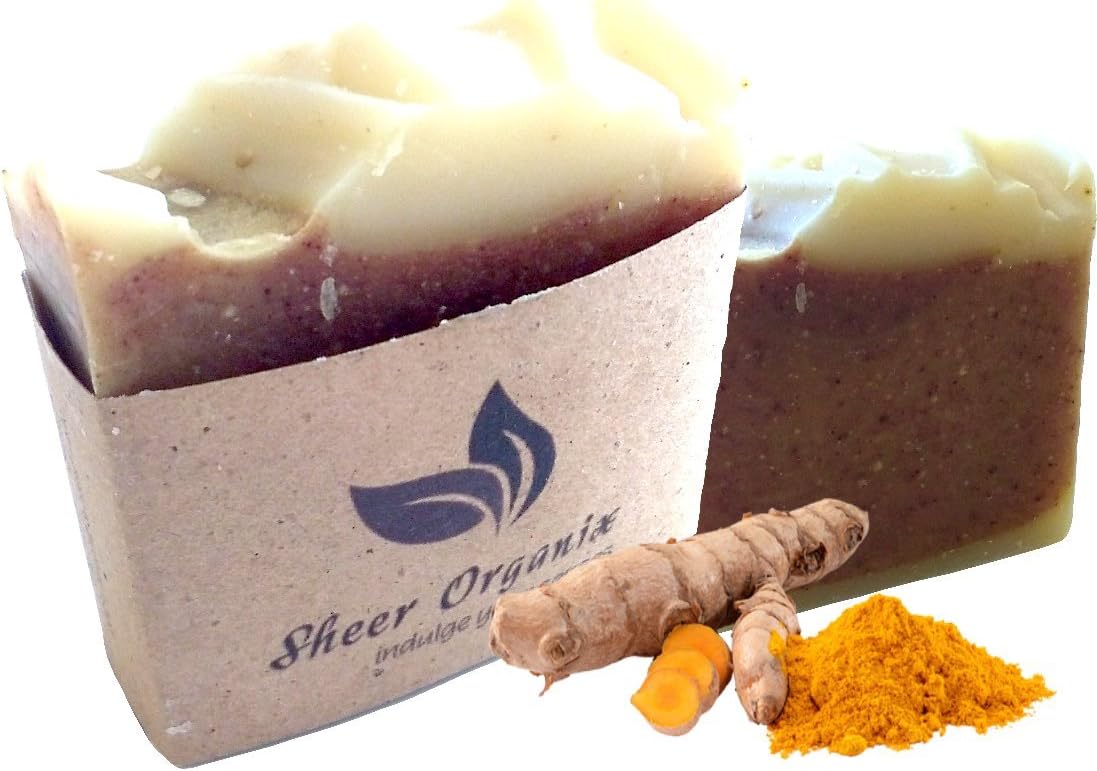 Sheer Organix Luxury Rejuvenative Handmade Herbal Soap, 3.52 oz. / 100g, Turmeric