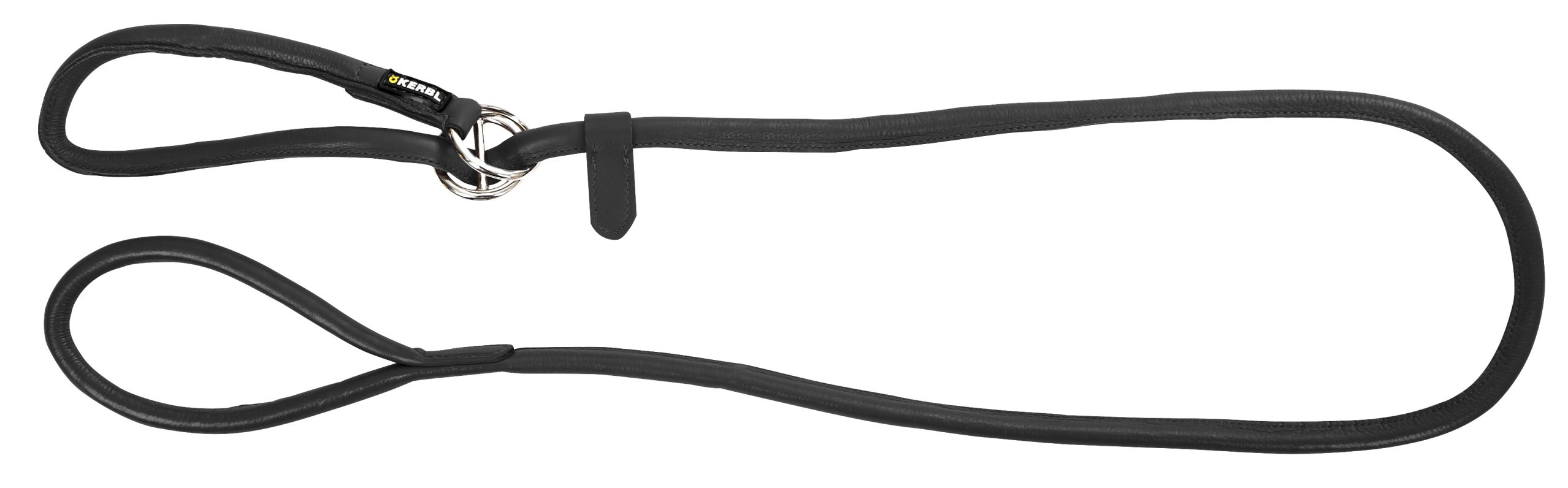 Kerbl Pet Round Leather Slip Leash Roma 170cm, 8mm, black