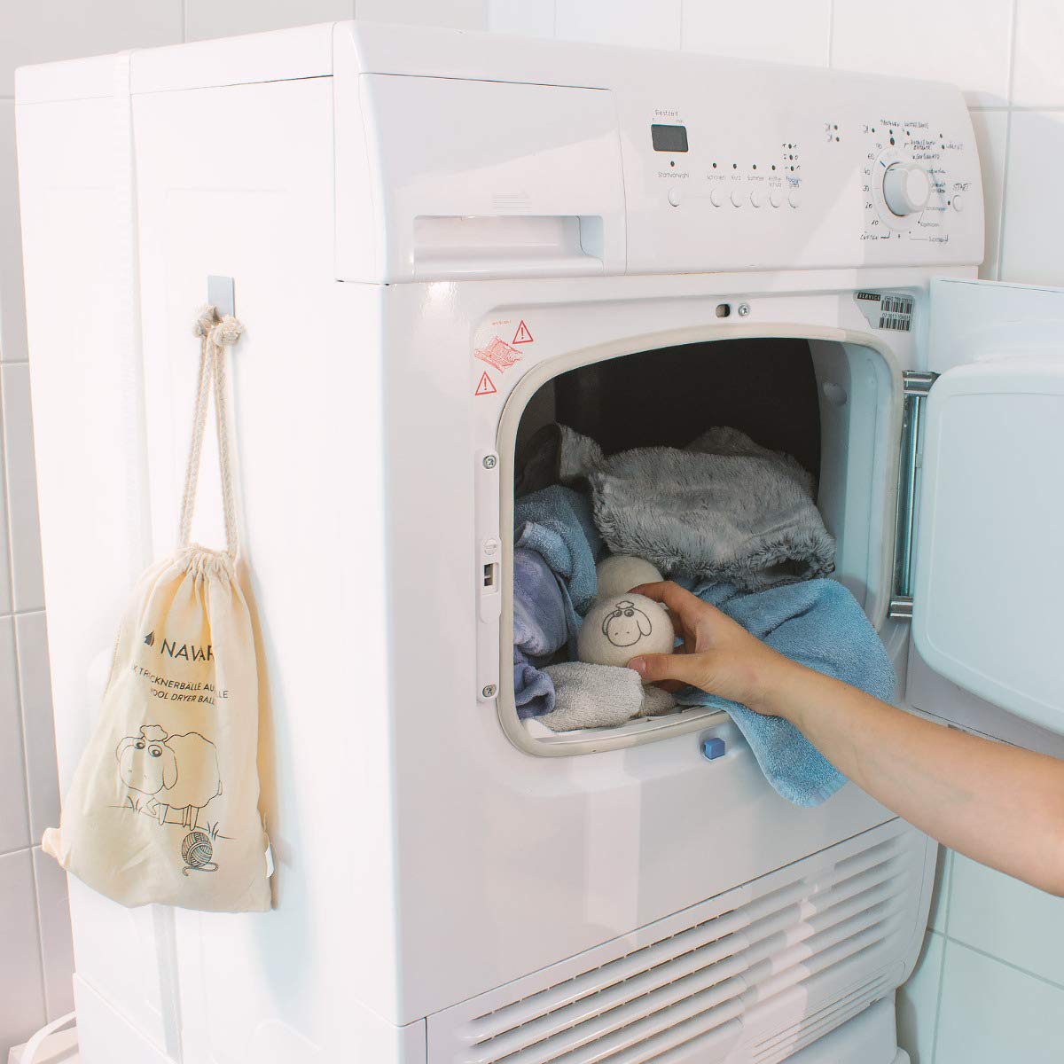 sin usar suavizante dryer balls de lana