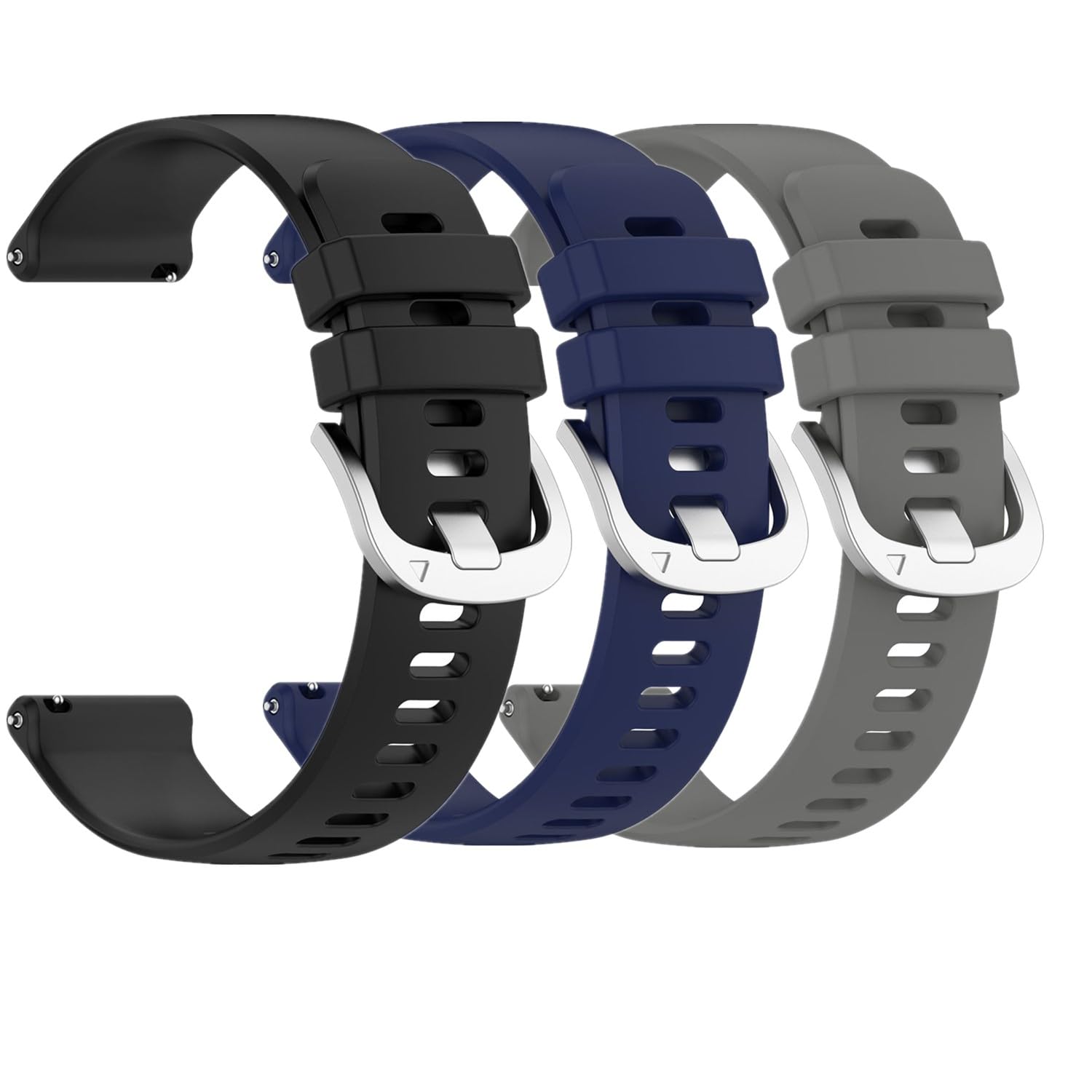 Huwokxix 20mm Watch Strap compatible with Garmin Vivoactive 5/3/Approach S12/S40/S42/S50, Adjustable Silicone Sport Wristband Replacement Band for Garmin Forerunner 55/165/245/645