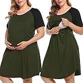 MONNURO Women's Plus Size Labor and Delivery Gown Nursing Nightgown Maternity Sleepwear Dress for Breastfeeding