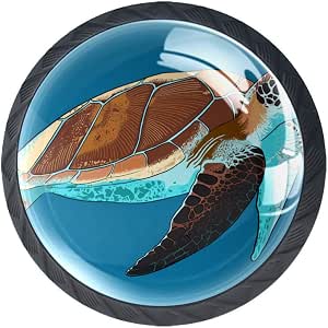 Round Drawer Handles Abstract Turtle 4 Pack Crystal ...