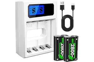 CONQTO Battery Pack Charger for Xbox One, Equipped with 2 x 2800mAh Rechargeable Batteries and USB-C Charger Station,High Performance Battery Compatible with Xbox Series X|S, Xbox One S/X/Elite Controller
