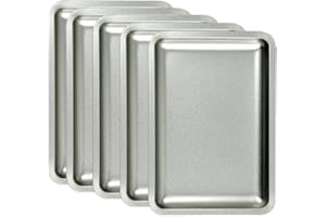 SENLIN DENTAL 5PCS Stainless Steel Trays, Autoclavable Dental Trays, Sturdy and Durable Can Be Used to Store Lab Instruments, Dental Instruments, Medical Instruments, Jewelry Tools (Silver)