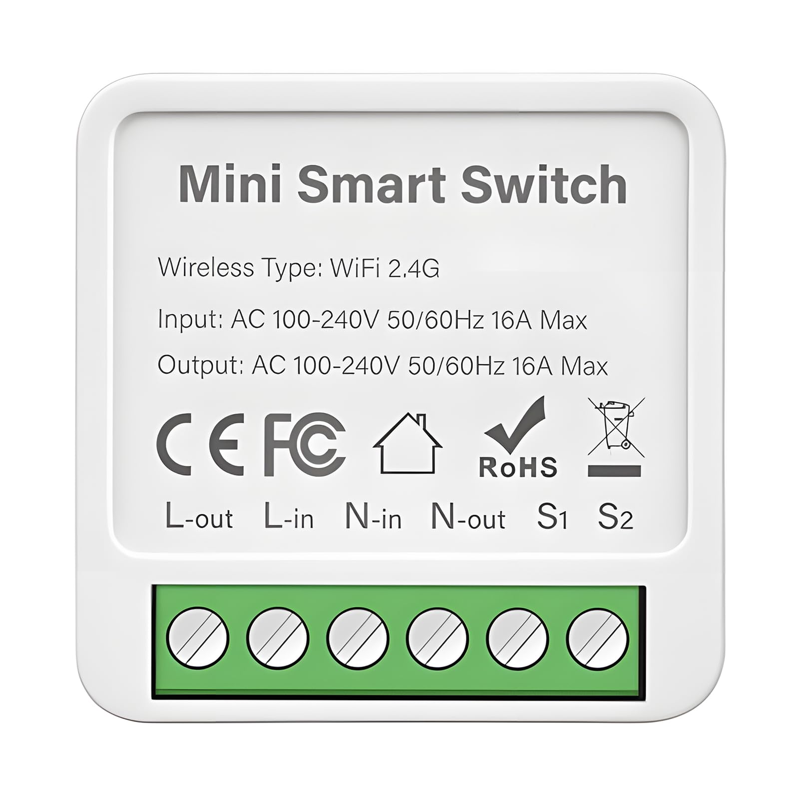 Sunydog WiFi Smart Light 16A DIY Circuit Breaker Timed Light Switch 1 Gang 2-Way Control Tuya Wireless On-Off Smart Wall Switch Module Voice Control Compatible with ale-xa/goo-gle