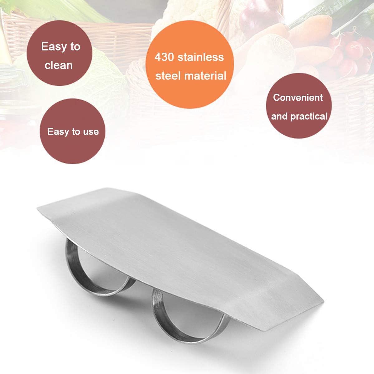 Alanfox 2pcs Stainless Steel Double Finger Guards for Cutting Knife Cutting Protector Kitchen Tool Guard Finger Protector Avoid Hurting When Slicing and Chopping (Double finger): Kitchen & Dining