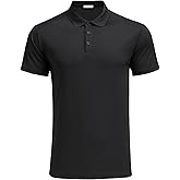 PINSPARK Golf Polo Shirts for Men Quick Dry Short Sleeve Collared Shirt Slim Fit Casual Solid Stylish Polos Shirt