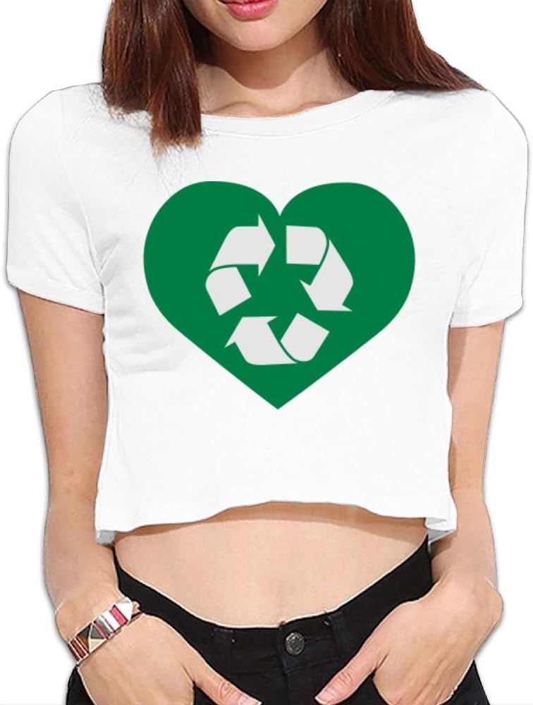 GBKEM Recycle Love | Recycler Summer Crop Tops Street Tee Shirt Bare Midriff Sexy Shirt
