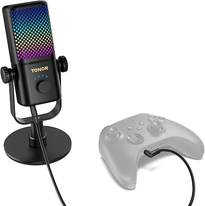 TONOR TCX3 Gaming Microphone USB/Xbox Compatible RGB Low Noise Gain