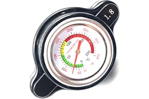 KIRO&SEEU High Pressure Radiator Cap with Temp Gauge 1.8 Bar Compatible with Hon-da CR125R CR250 CR500R CR80 CR85 CRF250L CRF450R TRX450R Rancher 420 TRX420