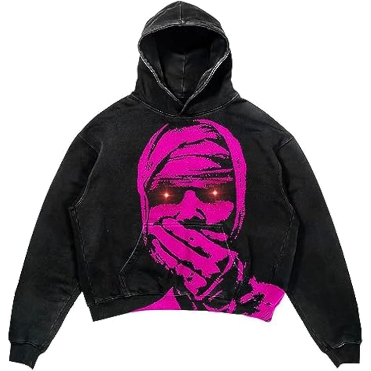 Obenie Retro Y2K Hoodie Gothic Casual Alphabet Blast Print Pattern