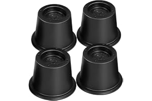 shouwuhho Bed Risers 2 inch, 3 Inch, Heavy Duty Round Furniture Risers Lifts 2" for Table, Desk Leg, Sofa, Couch, Adjustable Bed Frame Risers Supports Up to 6,000 Lbs, Black, 4 Pack