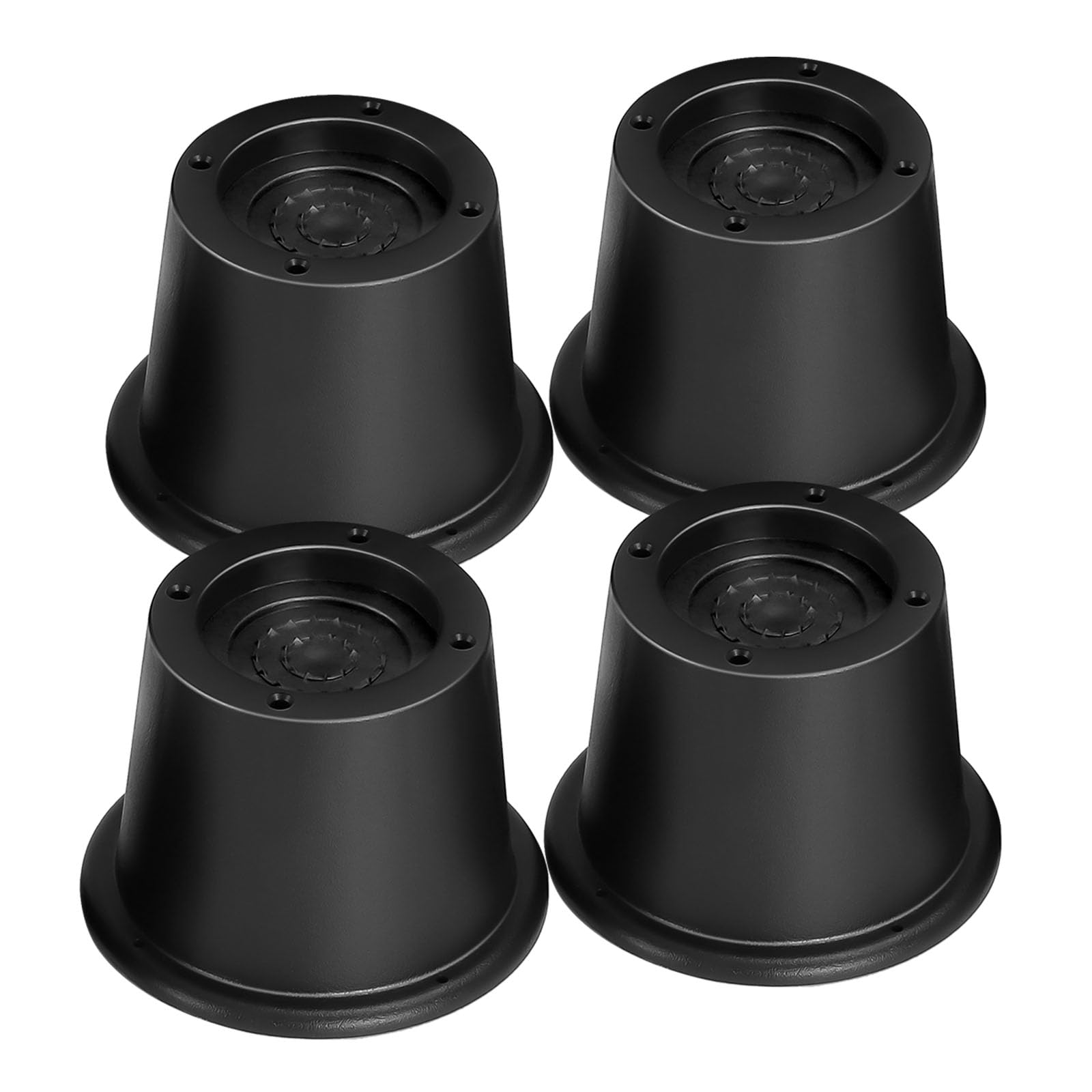 Photo 1 of shouwuhho Bed Risers 2 inch, 3 Inch, Heavy Duty Round Furniture Risers Lifts 2" for Table, Desk Leg, Sofa, Couch, Adjustable Bed Frame Risers Supports Up to 6,000 Lbs, Black, 4 Pack