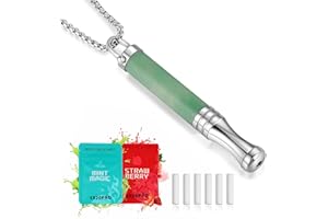 Breathe Free Necklace with Filter, Anxiety & Stress Relief Breath Tool for Meditation, Natural Stone Breathing Necklace, Mind