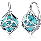 BDL Genuine Turquoise Jewelry for Women, Sterling Silver Earrings and Necklaces for Women, Leverback Dangle Drop Earrings Jewelry