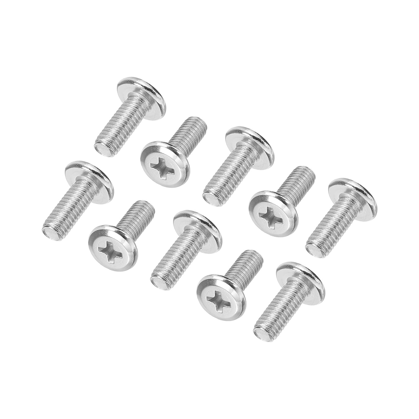 PATIKIL Round Head Phillips Screws, 15 Pack M5-0.8 x 12mm 304 Stainless Steel 18-8 Full Thread, Machine Screw Furniture Screw Connector Bolts