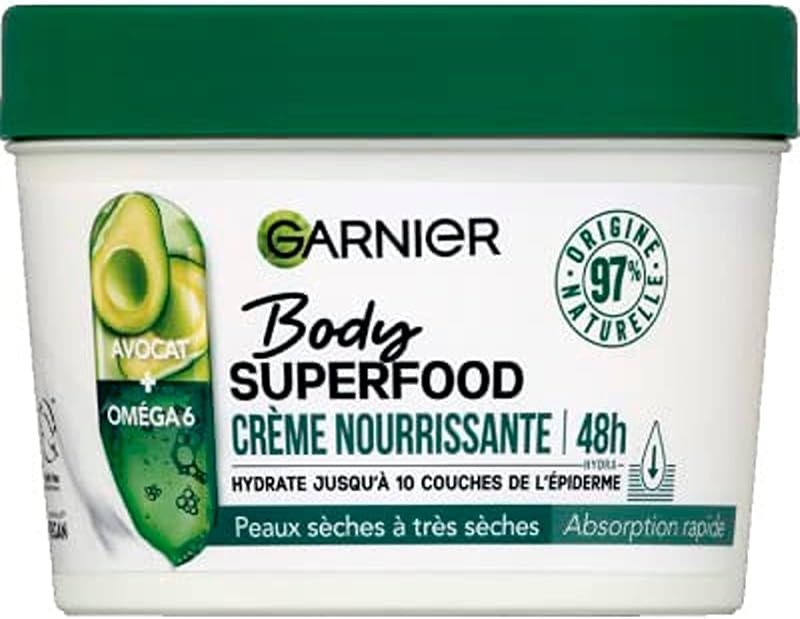 Garnier Body Superfood Avocado Omega 6 Nourishing Cream 48 Hour Hydration Vegan