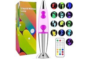 WANNALAMP Liquid Motion Lamp with Remote, 12 Colors Changing Night Light, 14.5 Inch RGB LED Table Lamp for Kids & Adults, Christmas, Home Decor (White)