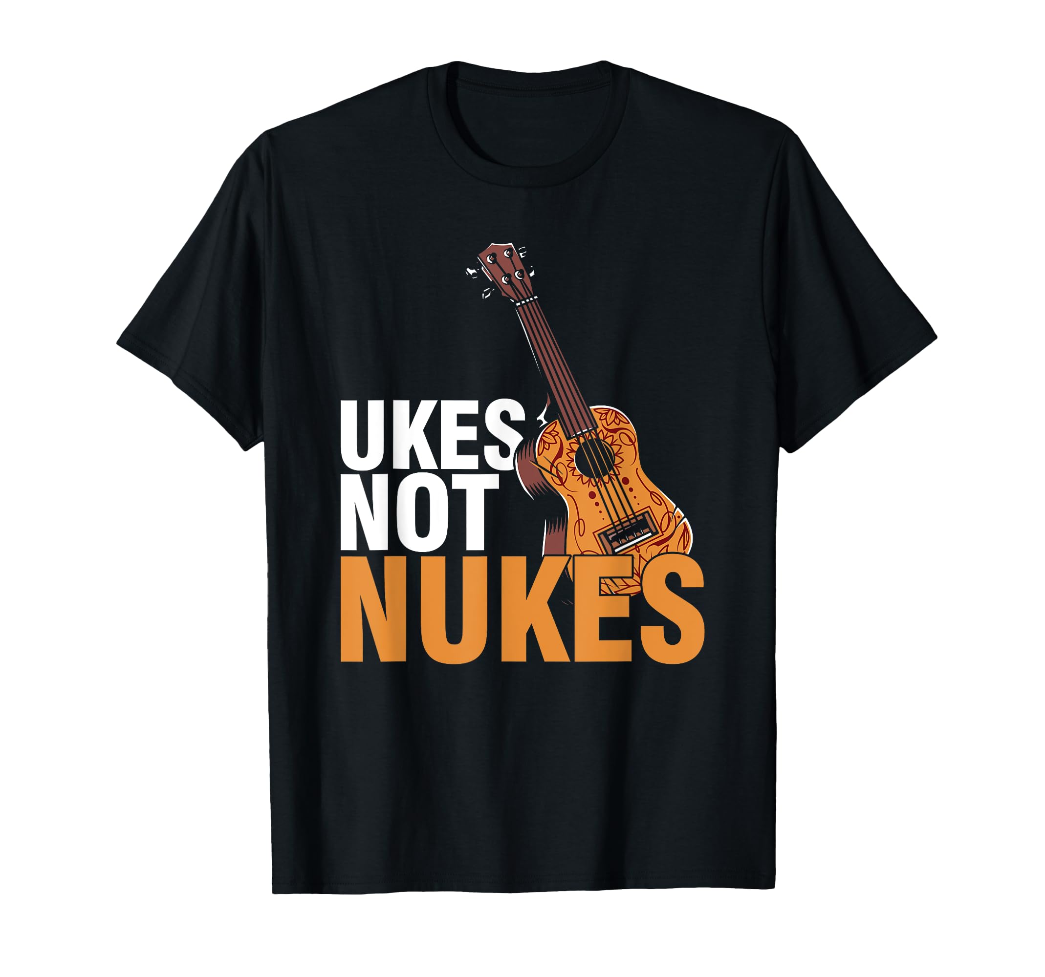 Ukes Not Nukes Guitar Acoustic Musician Hawaiian Hawaii Uke T-Shirt