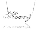 AOLO Honey Heart Name Necklace Silver Stainless