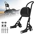 AUFER Detachable Black Passenger Backrest Sissy Bar with Backrest Pad Compatible with for Sportster 1200 883 XL XLH 2004-UP