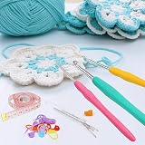 ZGTS Crochet Hooks Set 9pcs Aluminum Ergonomic Handles with Tape and Markers view 7