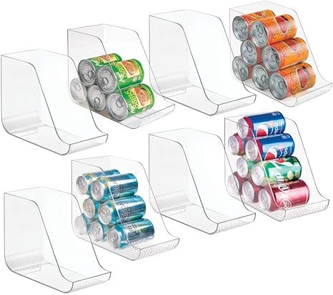 Mdesign Large Plastic Standing Pop Soda Can Dispenser Storage