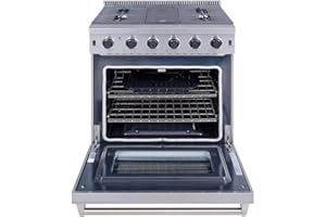 THOR Kitchen Freestanding Professional 30-Inch Gas Range in Stainless Steel - Model LRG3001U