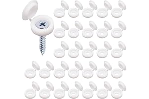 BUXIMN 200pcs Plastic Hinged Screw Covers Caps, Flolding Screw Cap Covers Flip Tops Snap (White, M4)