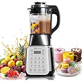 Glass Blenders for Kitchen – Stainless Steel Professional Blender for Smoothies 1500W Motor, Food Processor Combo 9 Adjustable Speeds, 14 Preset Programs, BPA-Free Glass Jar blender, Nut Milk, Soups